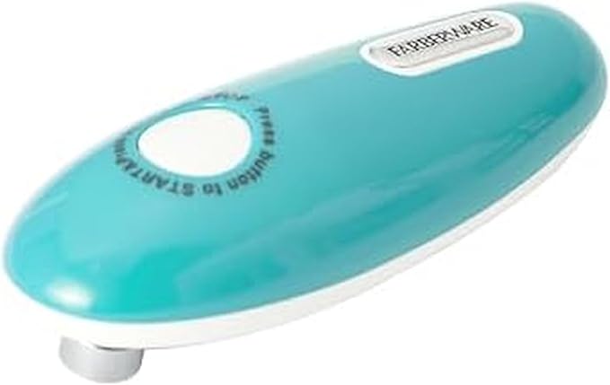 Farberware Abrelatas automático compacto con pilas, manos libres, para cualquier tamaño de lata, con imán para quitar de forma segura la tapa, apertura sin costuras que disminuye los bordes afilados