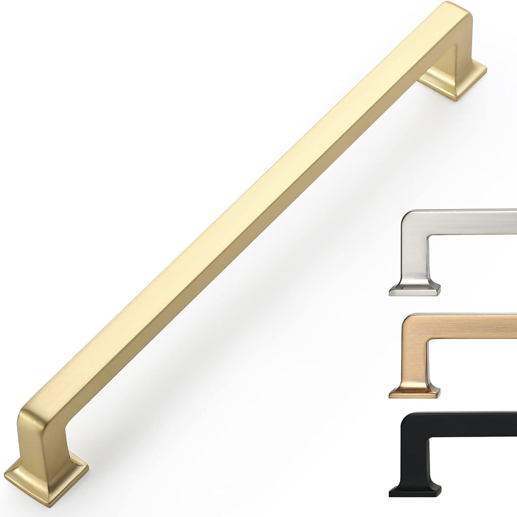 9BUILD 10 Pack 6.25 Inch Brushed Gold Cabinet Pulls - Kitchen Handles for Cabinets and Cupboards