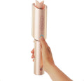 TYMO CURLGO - Rizador automático inalámbrico de 1 pulgada – Rizador giratorio TYMO CURLGO, antiquemaduras y sin enredos para rizos fáciles, rizador de pelo de viaje portátil, recargable y de doble voltaje para cabello de 14 a 22 pulgadas, rubor dorado