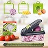 Yusshn Picador de verduras, picador de alimentos multifuncional 12 en 1, picador profesional de cebolla con 7 cuchillas, cortador de verduras con recipiente para ensalada, papa, zanahoria y ajo