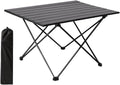 2 Mesa de camping portátil con ruedas, plegable, de aluminio y ligera