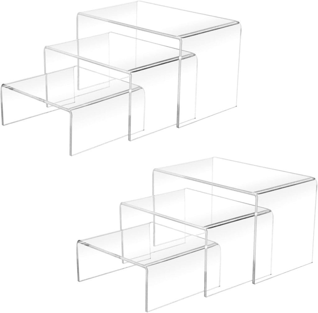 Bases de Acrílico Transparente Cerpourt – Set x2 (3", 4", 5") para Figuras, Postres y Exhibición