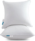 Relleno de Almohada Euro Oubonun 28x28 | Funda 100% Algodon | Cuadrados Decorativos para Sofa | Blancos | Set 2