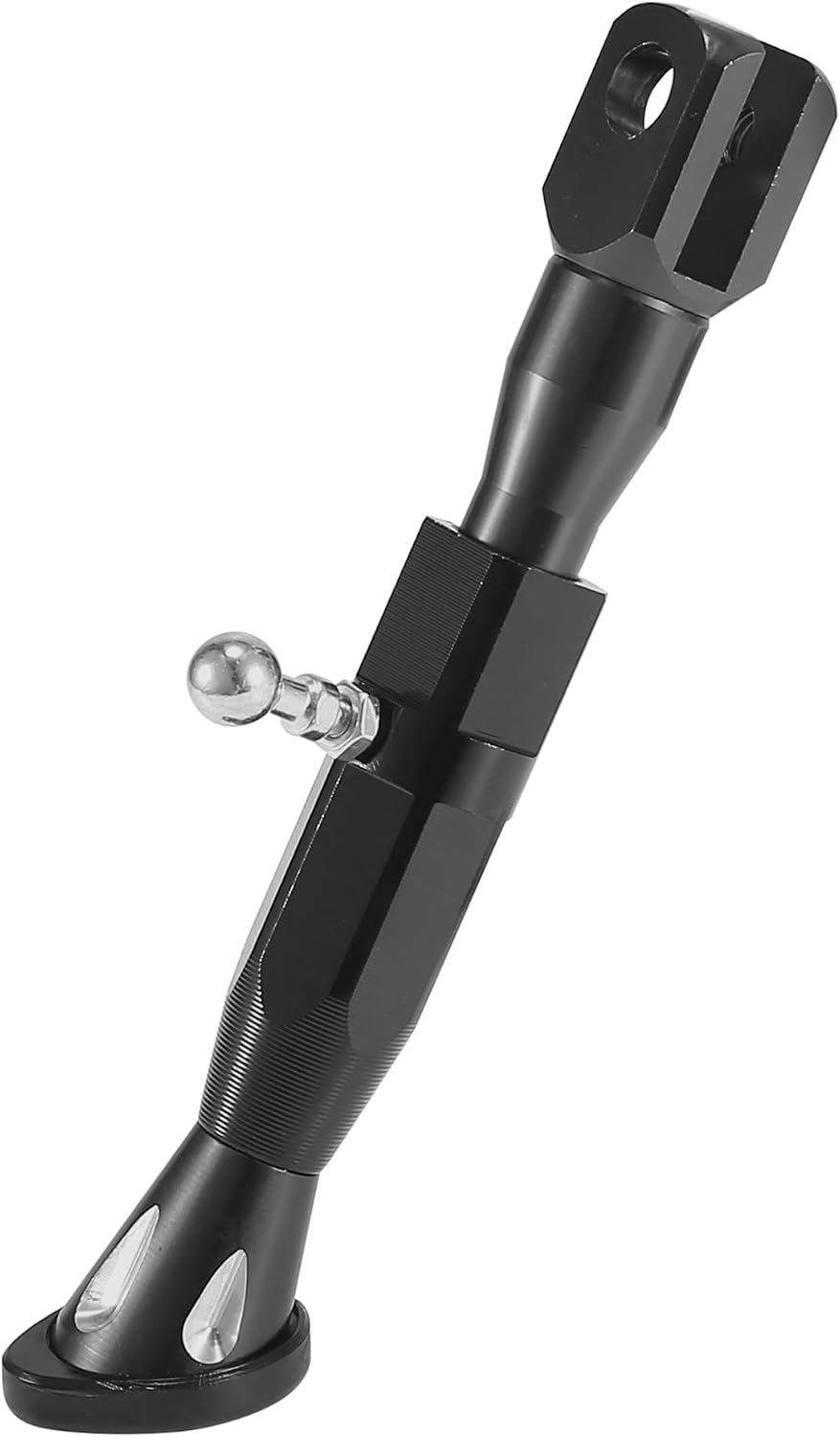 Motoforti Pata de Apoyo Lateral Ajustable para Motocicleta | Aleación Aluminio CNC Negro | Juego 1