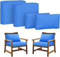 Fundas Frxeyaliz para Cojines de Patio 4 Piezas | 24.8x24.8x3.5 Pulgadas | Repuesto con Cierre para Asiento y Respaldo de Muebles de Jardín | Azul