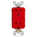 Leviton Tomacorriente GFCI 20 Amp | Autoprueba, No a Prueba de Manipulacion, con Luz Indicadora LED | Proteccion contra Descargas Electricas | GFNT2-R | Rojo