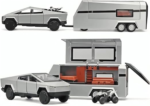 Kiddie Galaxia Tesla Cybertruck Escala 1:32 – Juguete Metal con Luz y Música