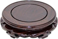EIGXIANHAI Base de Exhibicion de Madera Estilo Oriental | Pedestal de Loto para Jarron, Lampara o Tetera | Catalpa Negra 9.5x3.5cm