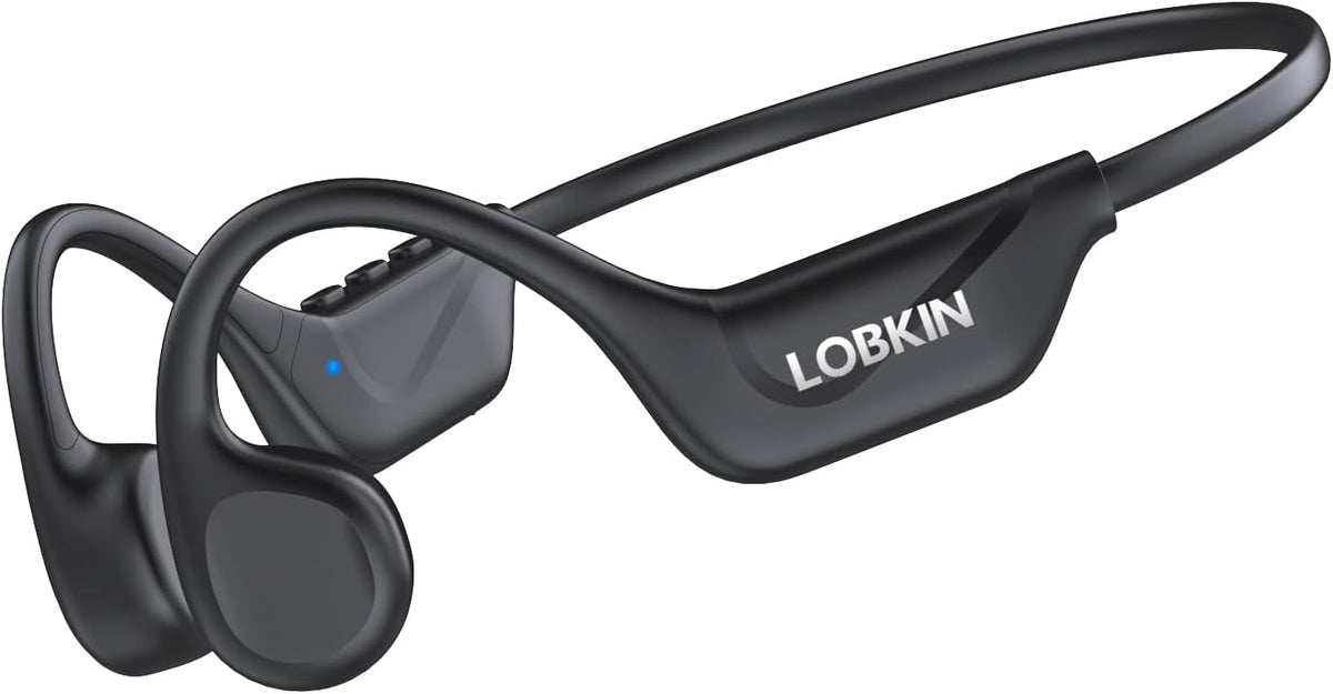 LOBKIN Audífonos de Conducción Ósea Bluetooth 5.4 | Oído Abierto Inalámbricos con Micrófono | IPX5 Impermeables | Deportivos para Correr, Gimnasio y Ciclismo