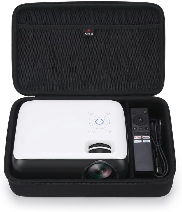 Estuche de transporte duro para proyector Aurzen EAZZE D1 y HAPPRUN, bolsa protectora de viaje con organizador de accesorios, estuche EVA portátil a prueba de golpes