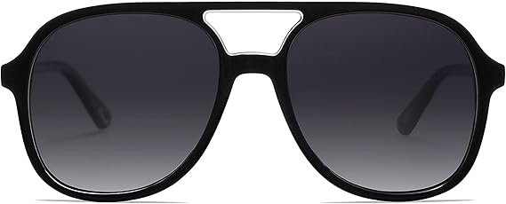 Gafas de sol polarizadas retro para mujer y hombre, estilo vintage, doble puente cuadrado