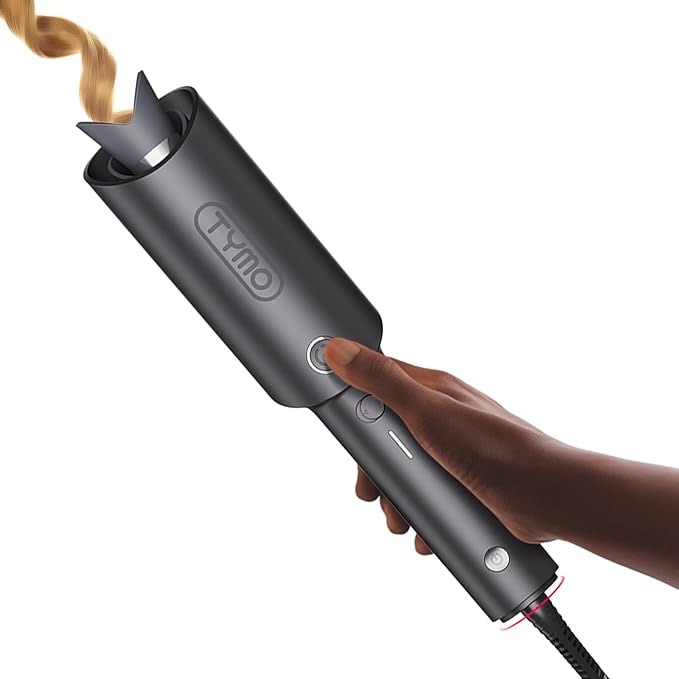 TYMO CurlPro Rizador Automático Giratorio 1" - Cerámico, Voltaje Dual, Gris