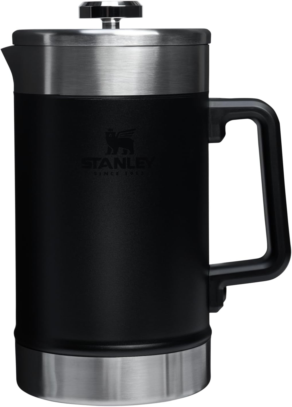Prensa Francesa STANLEY Classic Stay-Hot 48 oz | Café en 5 Minutos, 4 Horas Caliente | Filtro de Malla, Acero Inoxidable Aislado, Libre de BPA | Negro 2.0
