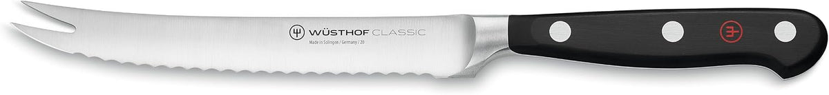 USADO-Cuchillo para Tomate Wüsthof Classic 5" | Hoja de Acero Alemán | Mango Negro