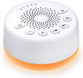 Máquina de sonido Easysleep, generador de ruido blanco con 25 sonidos relajantes y luces nocturnas con función de memoria, 32 niveles de volumen y temporizador de apagado automático de 5 posiciones. Funciona con corriente alterna o USB para una