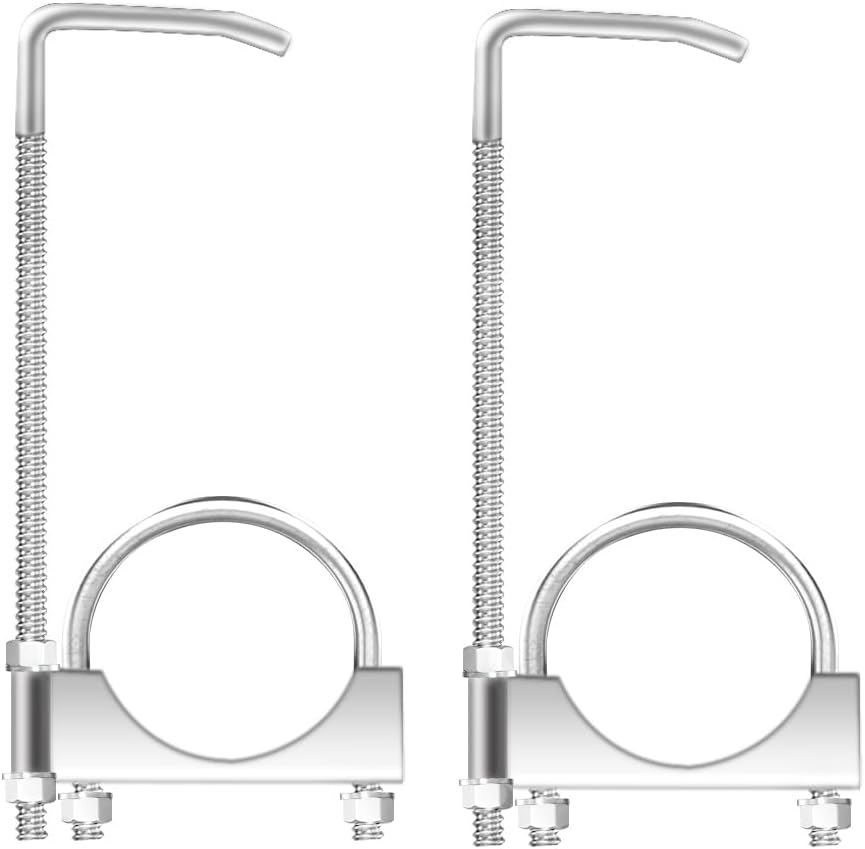 HAOXAOON 2 piezas de abrazadera de escape universal de 3" con soporte, soportes de escape que se adaptan a tubos de escape de 3".