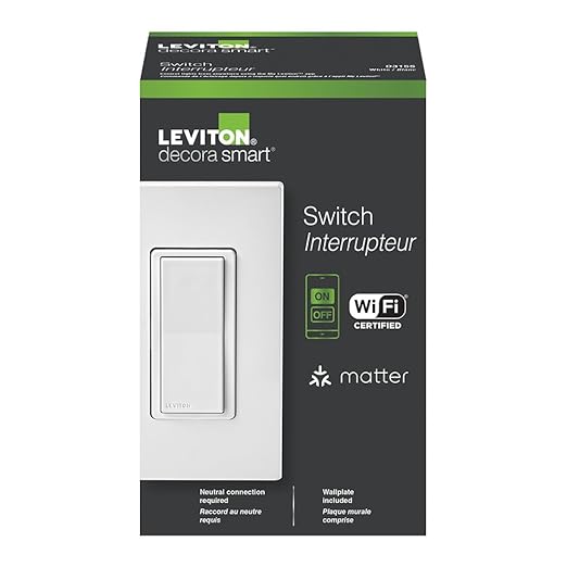 Leviton Decora Smart Dimmer Switch Wi-Fi 2da Gen | Compatible con Matter, Alexa, Google, Apple Home | D26HD-1RW Blanco