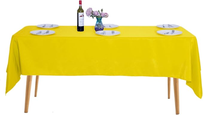 Mantel Rectangular Amarillo – Paquete de 2 Unidades de Poliéster para Eventos y Decoración