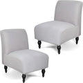 Liykimt Armless Accent Chair Cover Slipcover，Slipper Chair Stretch Spandex Removable for Armless Chair Furniture Protector Covers for Living Dining Room Hotel (Light Gray, 2)
