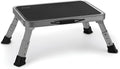 Jocauto Taburete Plegable, Taburete Ajustable con Plataforma Antideslizante, Escalera de Paso con Pies de Goma Gruesos para Adultos o Niños en Cocina