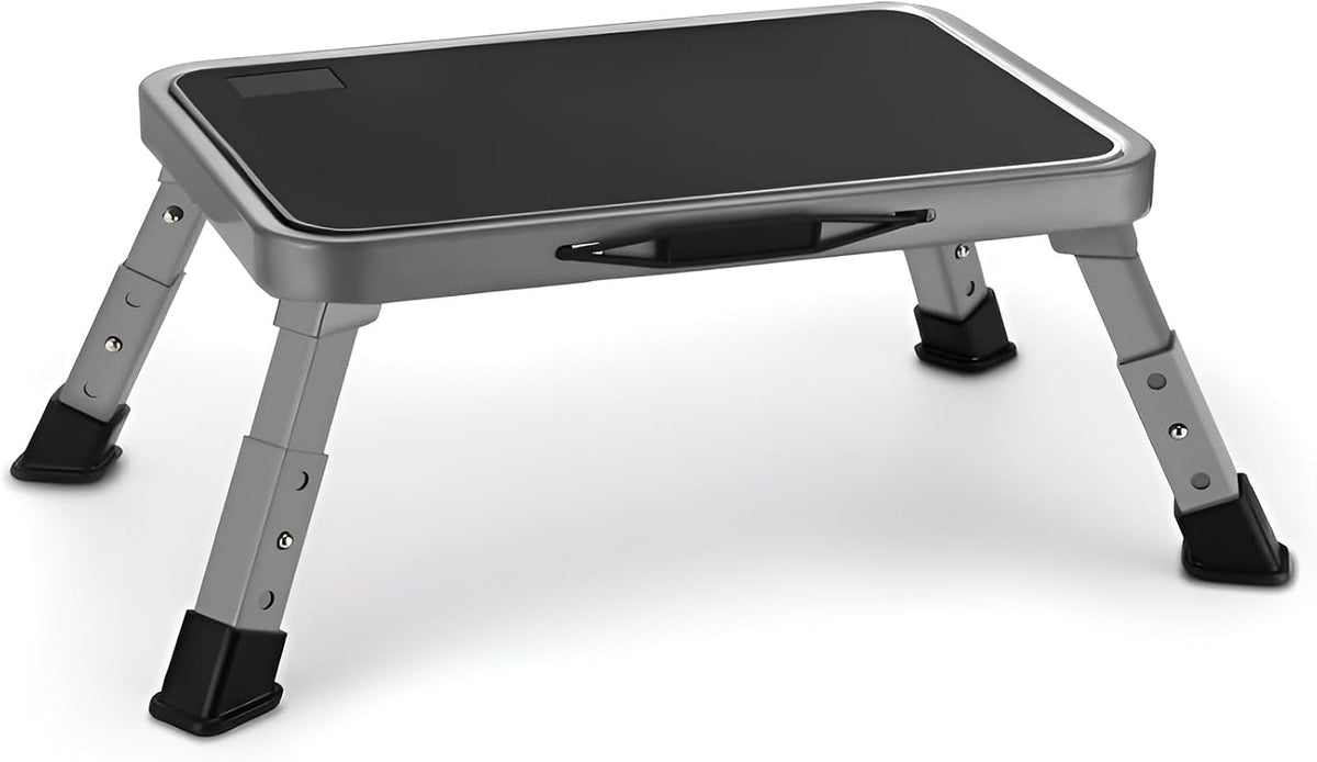 Jocauto Taburete Plegable, Taburete Ajustable con Plataforma Antideslizante, Escalera de Paso con Pies de Goma Gruesos para Adultos o Niños en Cocina