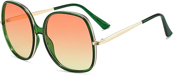 Freckles Mark Gafas de sol cuadradas de gran tamaño de los años 70 para mujer, marco de plástico rectangular vintage