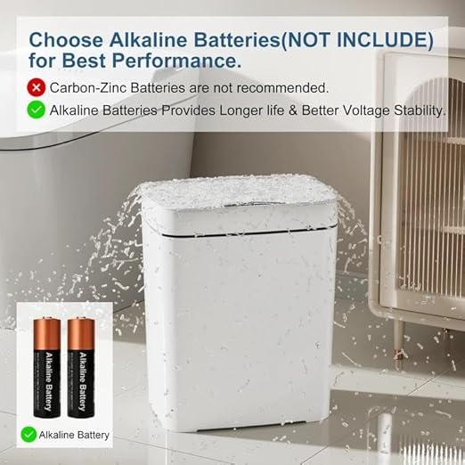Basurero Inteligente Vanpopubs con Sensor de Movimiento 2.7 Galones – Sin Contacto, Impermeable IPX5, Tapa Automática, Para Baño, Cocina y Oficina (SOLO ES 1 BASURERO)