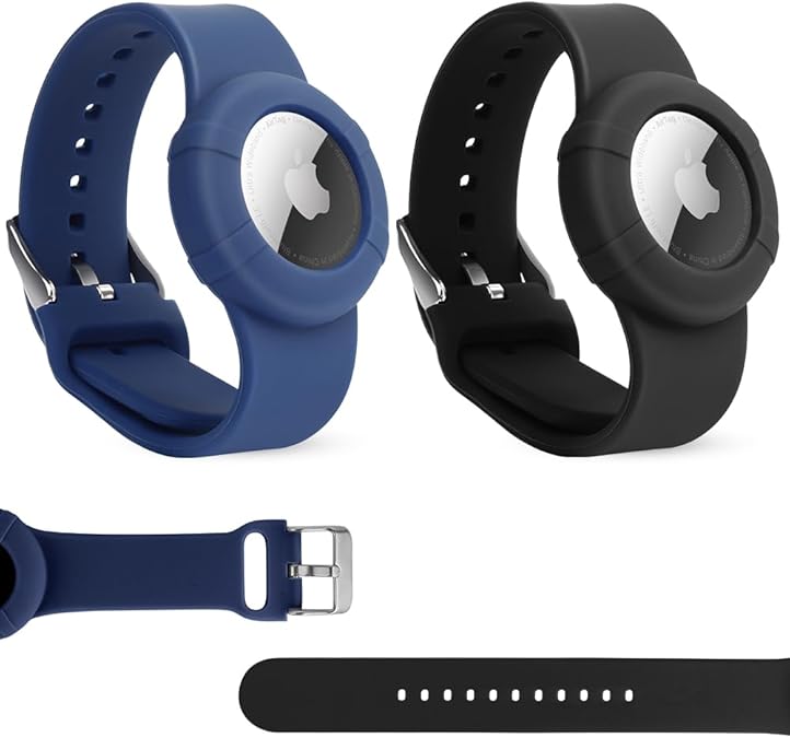 Paquete de 2 pulseras Airtag compatibles con Apple AirTag, pulsera suave y ajustable para Airtag, correa de reloj Airtag para niños pequeños, bebés y ancianos
