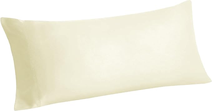 BEDELITE - Fundas de almohada, rayón de bambú, frescas y transpirables, para personas calurosas y con sudoración nocturna, largas, suaves y sedosas (color crema, 20 x 54 pulgadas)