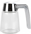 Dispensador de jarabe de vidrio moderno Notana con tapa de ABS cromado, botella de jarabe de arce estilo restaurante para panqueques, miel, desayunos y restaurantes, 8 oz.