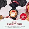 DASH - Miniwaflera multifunción de edición navideña con seis placas removibles de 4 pulgadas con diseños festivos Waflera y plancha 4 en 1 mini para niños y familias, superficie antiadherente, wafles