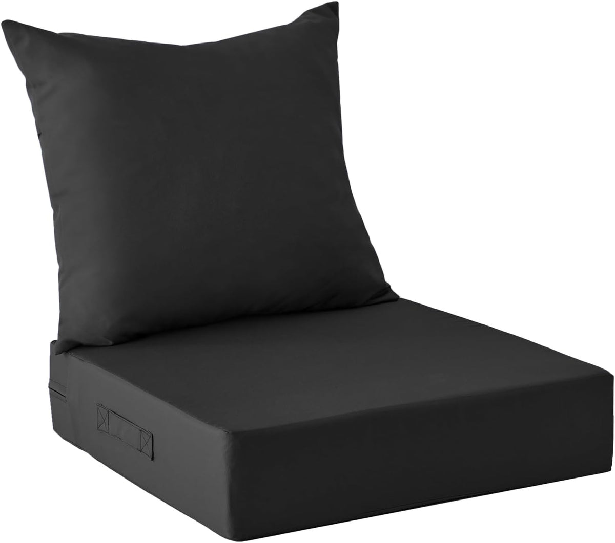 IPYNBAP Cojines de Exterior para Patio 61x61x10 cm – Impermeables, Funda Extraíble, Color Negro