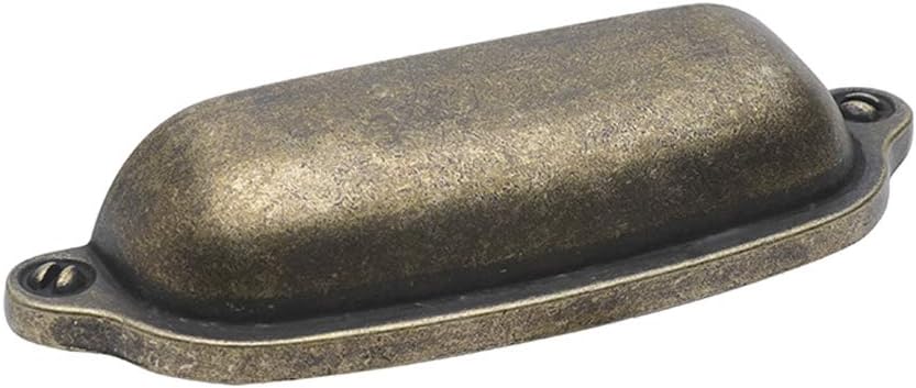 Tiradores tipo copa HARPOON para cajones y gabinetes de cocina, estilo europeo, 7,6 cm (3 pulgadas), paquete de 10 unidades, latón antiguo.