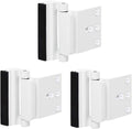 Paquete de 3 cerraduras de refuerzo para puertas con 12 tornillos, tope de cerradura de seguridad para puertas del hogar para niños pequeños, cerradura de puerta a prueba de niños, cerradura nocturna que soporta 800 libras, color blanco.