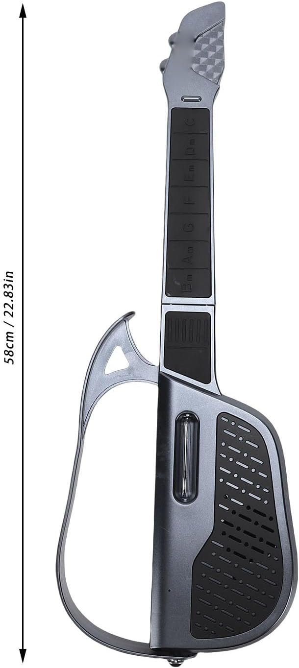 Guitarra infantil, guitarra plegable sin cuerdas con ajuste automático de tono inteligente y tecnología de afinación inteligente integrada para niños principiantes (negra).