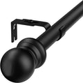 Barra para Cortinas HOSKO Negra 1 Pulgada | Ajustable 30-84 Pulgadas, Incluye 3 Soportes de Montaje