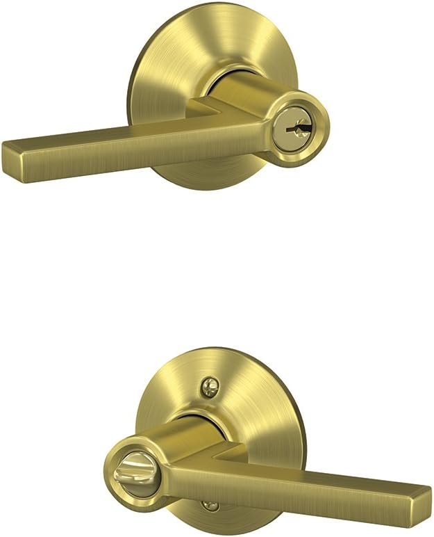 Cerradura con Manija Schlage F51A Latitude — Entrada con Llave, Acabado Latón Satinado (608)