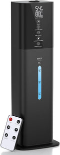 Humidificador de 8 litros (2.1 galones) para habitaciones grandes, dormitorios, cobertura de hasta 168 m² (550 pies²), humidificador ultrasónico silencioso de vapor frío con luz nocturna, 3 velocidades, humedad ajustable, temporizador de 12 horas