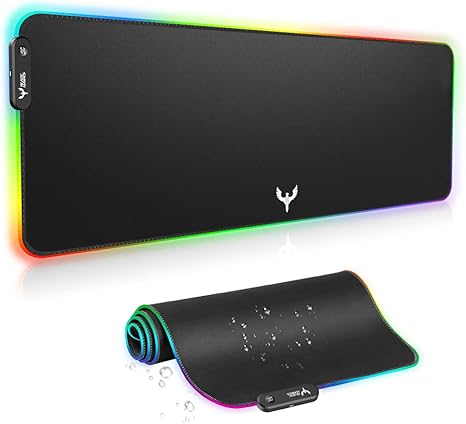 Alfombrilla de mouse RGB extra grande para juegos, 14 modos de luz, alfombrilla de mouse LED suave extendida, base de goma antideslizante, alfombrilla para teclado de computadora