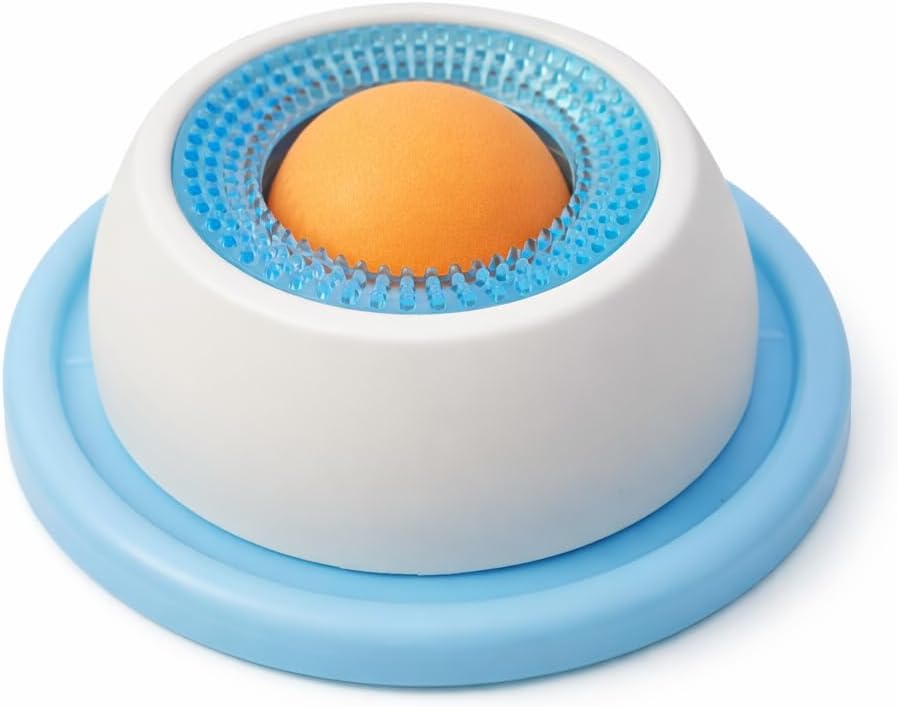 Tazón Lamido Calmante para Perros y Gatos, Comedero Lento Antideslizante con Pelota Lamido Giratoria para Comida Líquida y Húmeda, Juguete Enriquecimiento Alivio