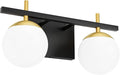 Ralbay 2 luces negras y doradas para tocador de baño