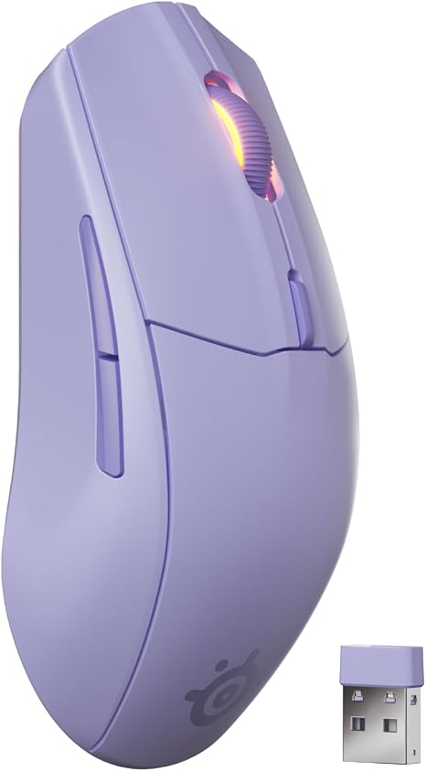 SteelSeries Ratón inalámbrico Rival 3 Gen 2 para juegos, 2.4 GHz y Bluetooth, sensor óptico TrueMove Air de 18000 DPI - Durabilidad de 60 millones de clics