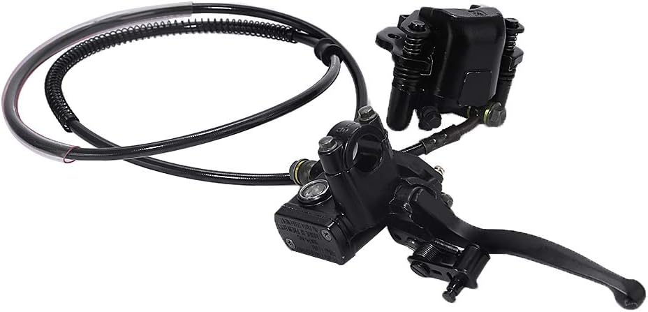 USADO Y LAS PASTILLAS VAN SUELTAS-Hoypeyfiy Bomba de Freno Hidraulico de Disco Trasero con Caliper y Pastillas | para ATV Chino | Repuesto para TaoTao, Buyang, Coolsport, Kazuma, Sunl 50cc, 70cc, 90cc, 110cc y 125cc