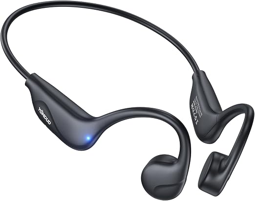 Yomdud Audífonos de Conducción Ósea — Open Ear Bluetooth 5.4, Micrófono, 10H, IPX5, para Deporte y Running