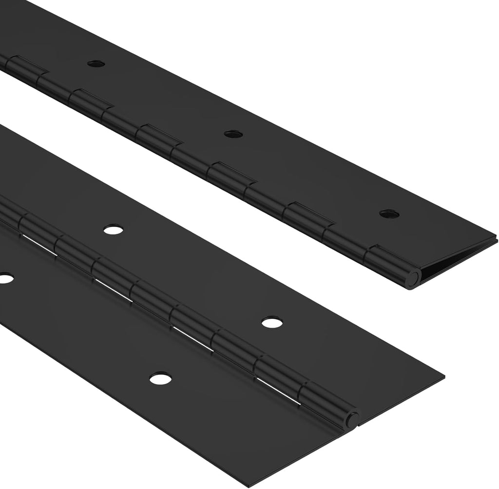 Bisagra de piano resistente AODESTINY de 20 x 2-1/2 pulgadas, 2 unidades, 0.06" de espesor, acero inoxidable, continua y bisagras de piano para muebles de madera, buzones, cajas de herramientas, armarios, bisagras de puertas - Negro