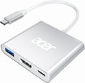 Acer Adaptador USB C a HDMI, Hub USB C 4K con PD de 100W, Puerto USBA 3.0, Convertidor Multipuerto AV Digital para MacBook, iPad, Tablets, TV y Monitor, Plata