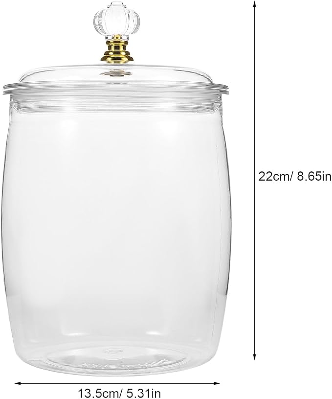 Cabilock Bidón De Plástico Transparente Con Cierre Hermético 2.2l Para Almacenamiento Alimentos En Cocina, Adecuado Para Snacks, Café y Secos