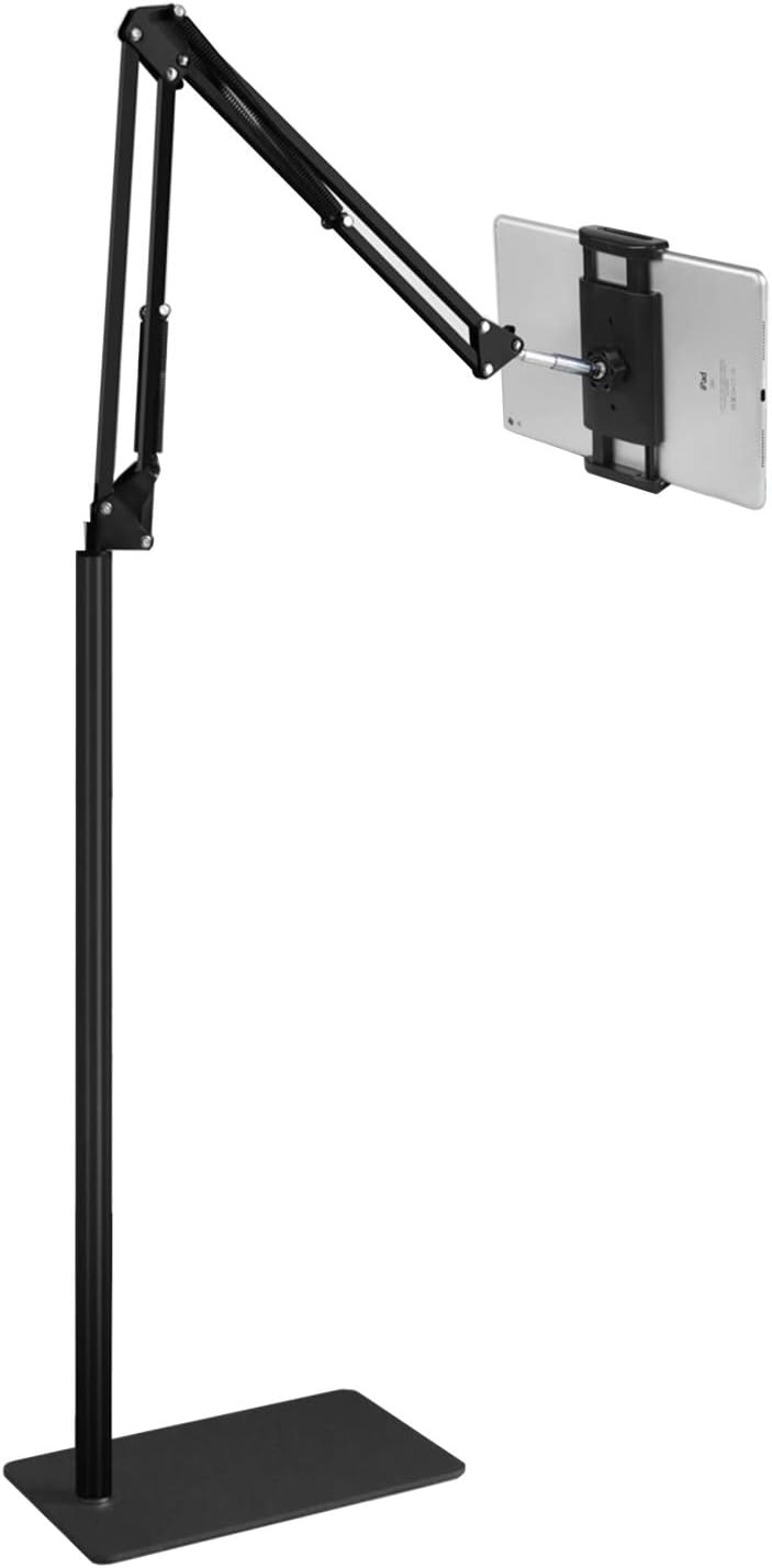 ARTICULO CONTIENE 5 PIEZAS Soporte de Piso para Tablet con Base Metalica de 5 Libras | Altura y Angulo Ajustables | ARTICULO VIENE COMO SE MUESTRA EN LA SEGUNDA IMAGEN ))