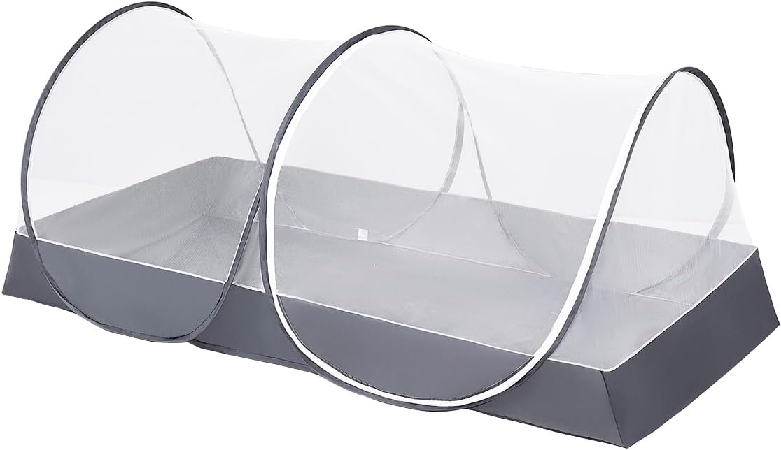 Red Mosquitera Pop-Up MENGERSI para Cama – Dosel Plegable Portátil para Camping, Viaje y Patio, Sin Instalación (Gris)