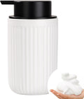 Dispensador de Jabón de Espuma BosilunLife – Cerámica Blanca 12oz, Bomba Espumosa Resistente a la Oxidación